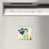 Blue Iris - Japanse waterverf afdrukken Magneet (Insitu (Vaatwasser))