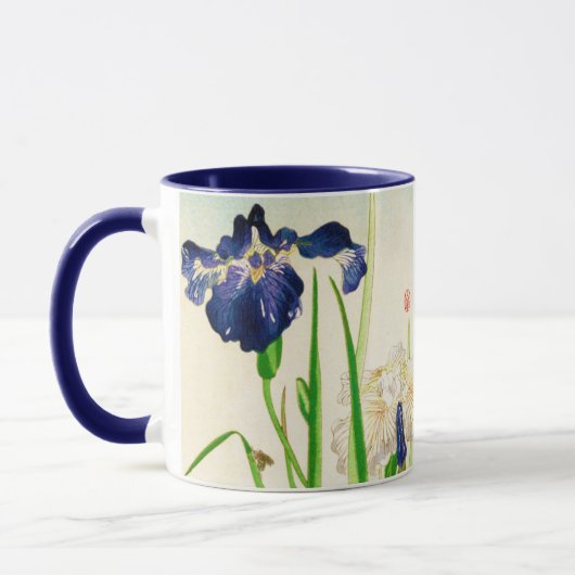 Blue Iris - Japanse waterverf afdrukken Mok (Links)