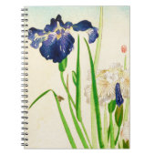 Blue Iris - Japanse waterverf afdrukken Notitieboek (Voorkant)