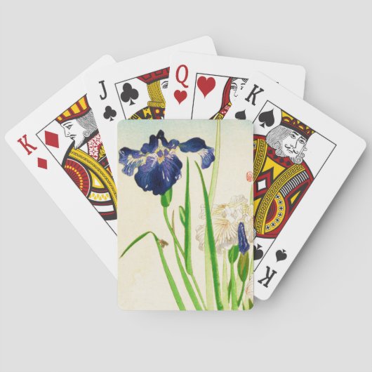 Blue Iris - Japanse waterverf afdrukken Pokerkaarten (Achterkant)