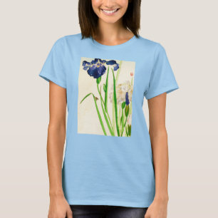 Blue Iris - Japanse waterverf afdrukken T-shirt