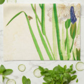 Blue Iris - Japanse waterverf afdrukken Theedoek (Gevouwen)