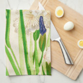 Blue Iris - Japanse waterverf afdrukken Theedoek (Quarter Fold)