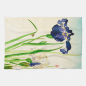 Blue Iris - Japanse waterverf afdrukken Theedoek (Horizontaal)
