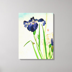 Blue Iris Japanse Waterverf Canvas Afdruk