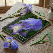 Blue Iris Macro Photo Personalized Notebook Journa Notitieboek