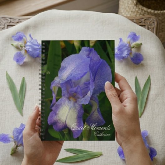 Blue Iris Macro Photo Personalized Notebook Journa Notitieboek