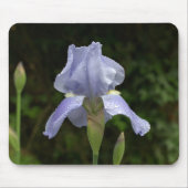 Blue Iris met Raindrops Mousepad Muismat (Voorkant)