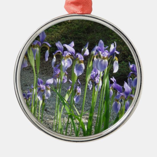 Blue Iris Metalen Ornament (Voorkant)