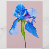 Blue Iris moderne florale waterverf kunst (Voorkant)