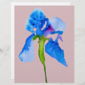 Blue Iris moderne florale waterverf kunst (Voorkant / Achterkant)