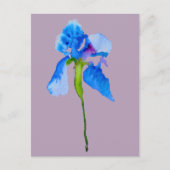 Blue Iris moderne florale waterverf kunst Briefkaart (Voorkant)