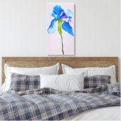 Blue Iris moderne florale waterverf kunst Canvas Afdruk (Insitu (Slaapkamer))