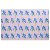 Blue Iris moderne florale waterverf kunst Stof (Fat Quarter)