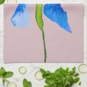 Blue Iris moderne florale waterverf kunst Theedoek (Gevouwen)