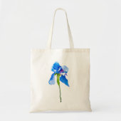 Blue Iris moderne florale waterverf kunst Tote Bag (Voorkant)
