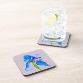 Blue Iris moderne waterverf florale kunst Bier Onderzetter (Rechterzijde)