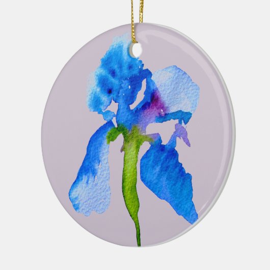 Blue Iris moderne waterverf florale kunst Keramisch Ornament (Links)