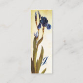 BLUE IRIS-monogram Mini Visitekaartje (Achterkant)