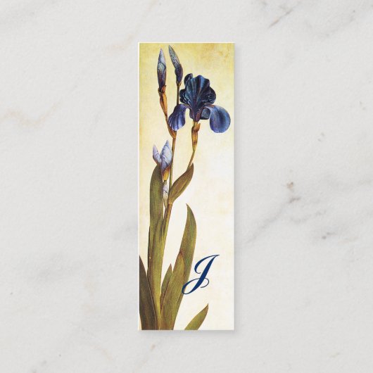 BLUE IRIS-monogram Mini Visitekaartje (Achterkant)