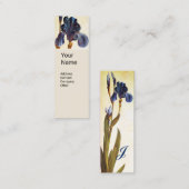 BLUE IRIS-monogram Mini Visitekaartje (Voorkant / Achterkant)