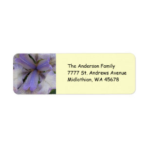 Blue Iris Return Address Label