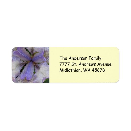 Blue Iris Return Address Label (Voorkant)