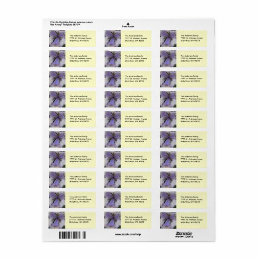 Blue Iris Return Address Label (Full Sheet)