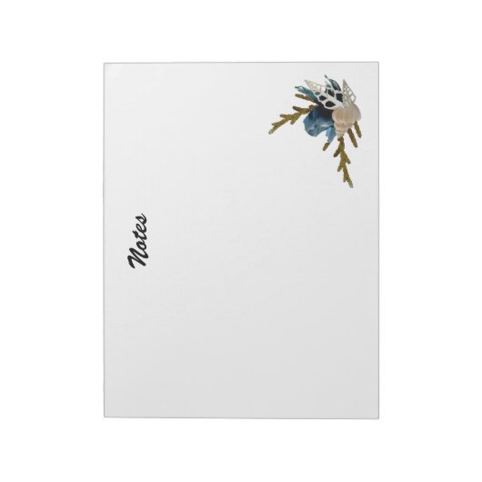 Blue Iris & Seashell Coastal Ocean-thema Notitieblok (Linkerzijde)