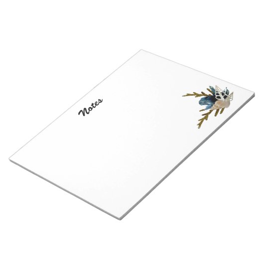 Blue Iris & Seashell Coastal Ocean-thema Notitieblok (Schuin)