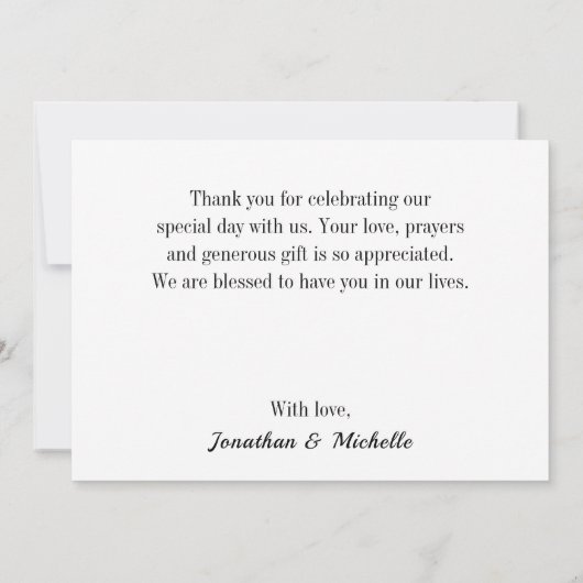 Blue Iris Simple Floral Waterverf Wedding Bedankkaart (Achterkant)