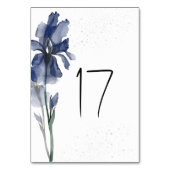Blue Iris Simple Floral Waterverf Wedding Kaart (Achterkant)