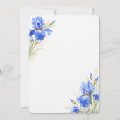 Blue Iris Something Blue Before I Do Bruidsfeest Kaart (Achterkant)