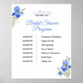 Blue Iris Something Blue Bridal Shower Program Poster (Voorkant)