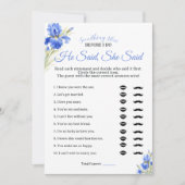 Blue Iris Something Blue He Said She Said Game Kaart (Voorkant)