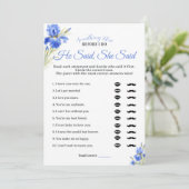 Blue Iris Something Blue He Said She Said Game Kaart (Staand voorkant)