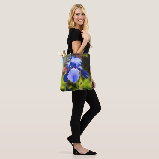 Blue Iris Tote Bag (Op model)