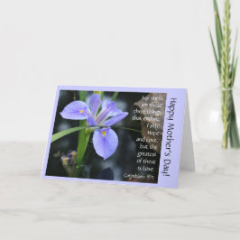 Blue Iris w Verse over Liefde, Moederdag Kaart