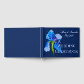 Blue Iris waterverf art bruiloft Gastenboek (Volledig)