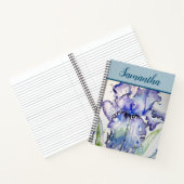 Blue Iris Waterverf floral Art Spiral Notitieboek (Binnen)