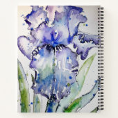 Blue Iris Waterverf floral Art Spiral Notitieboek (Achterkant)