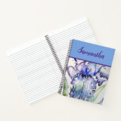 Blue Iris Waterverf floral Art Spiral Notitieboek (Binnen)