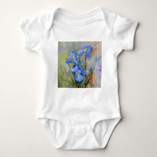 Blue Iris-waterverf Romper (Voorkant)