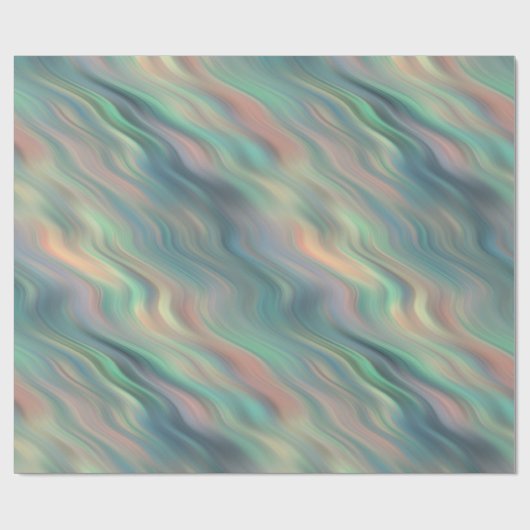 Blue Iris Wavy Texture Cadeaupapier (Vlak)