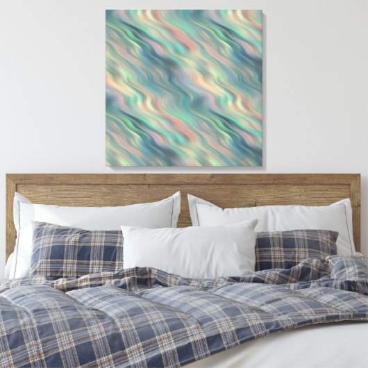 Blue Iris Wavy Texture Canvas Afdruk (Insitu (Slaapkamer))