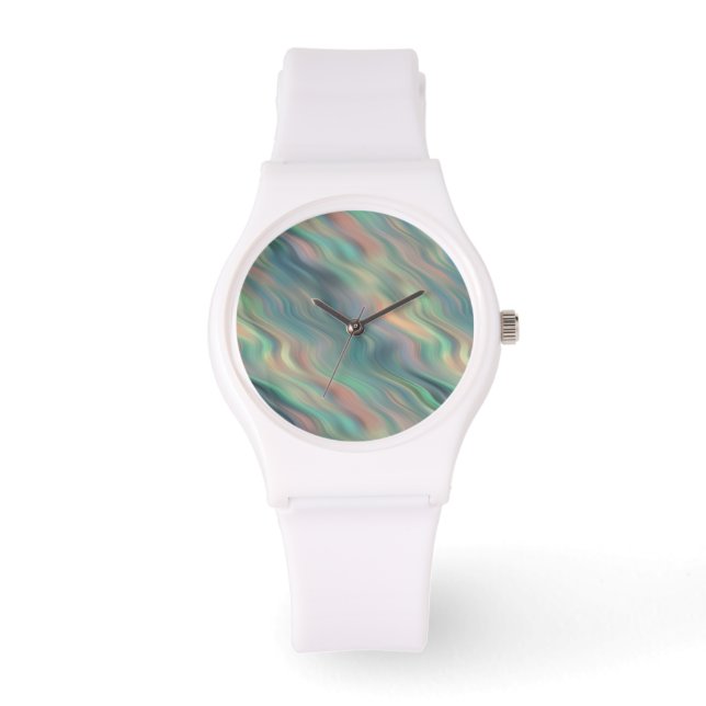 Blue Iris Wavy Texture Horloge (Voorkant)