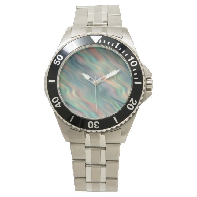 Blue Iris Wavy Texture Horloge (Voorkant)