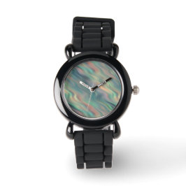 Blue Iris Wavy Texture Horloge