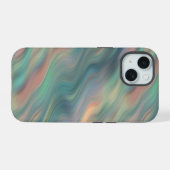 Blue Iris Wavy Texture iPhone 15 Hoesje (Achterkant horizontaal)