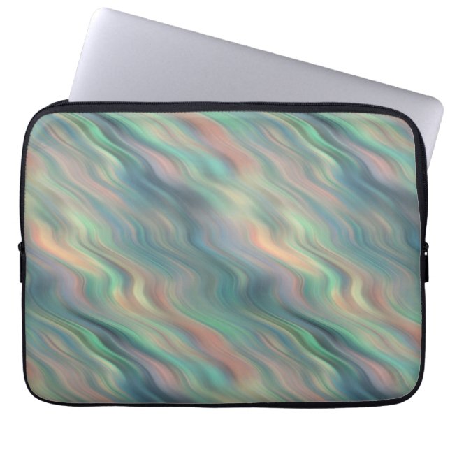 Blue Iris Wavy Texture Laptop Sleeve (Voorkant)